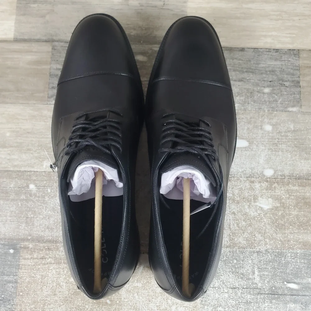 Cole Haan Modern Essentials Mens Oxfords Sz 12 Black Leather Lace Up Low Top